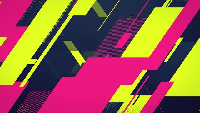 ビビッドカラーのスマートなフラットデザインのモーショングラフィック　ループ