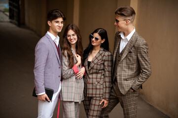 Young people. Formal wear outdoor