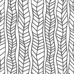 Abstract seamless pattern with braids or trace from car tires. Endless repeating dark lines isolated on white background
