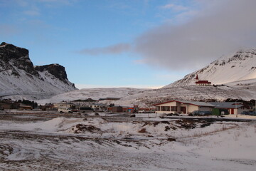 snow covered mountains in Iceland