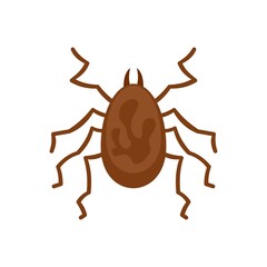 Spider parasite icon flat isolated vector