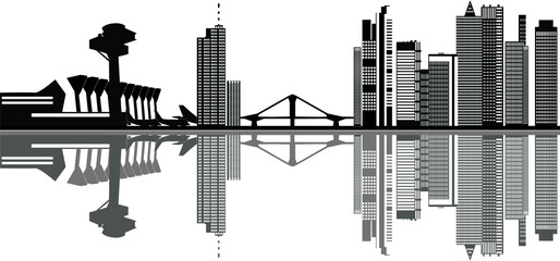 Obraz premium frankfurt german city skyline illustration