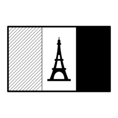 French Tricolor Flag with eiffel tower Concept Vector Icon Design, Bastille Day Symbol, National day of France Sign, French Revolution Stock illustration