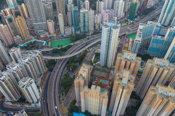 Fototapeta na wymiar Top down view of Hong Kong residential