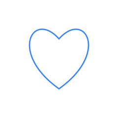 Heart blue outline icon. For website and application design.