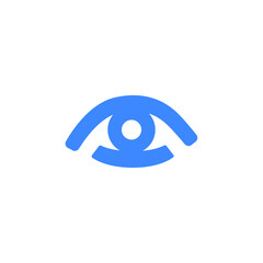 Eye icon. Blue outline. For website and application design.