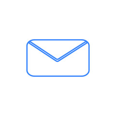 Blue envelope icon. On white background. Vector.