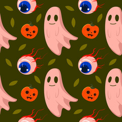 cute halloween seamless pattern collection