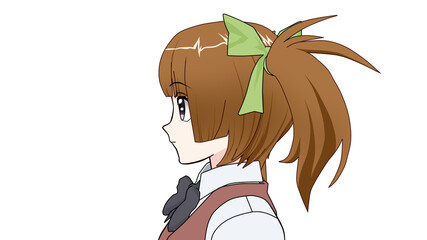 女学生　タイプB  制服  左横顔-1