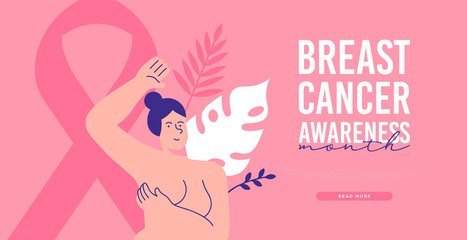 Breast Cancer month exam prevention web template