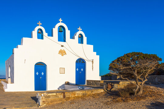 Greek Chapel With Three Bell Towers