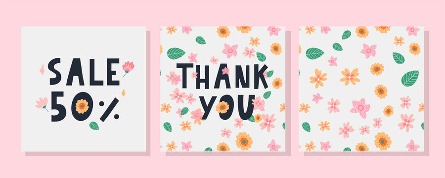 A greeting card template with floral decoration letter