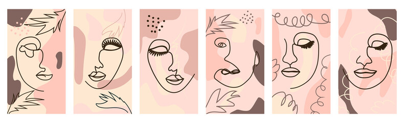 butterfly Surreal Faces Continuous line, faces and hairstyle, fashion concept, woman beauty minimalist, illustration pretty sexy. Contemporary portrait