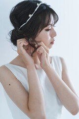 Obraz premium ウェディングドレスを着た花嫁