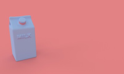 Abstract milk box on pastel background.