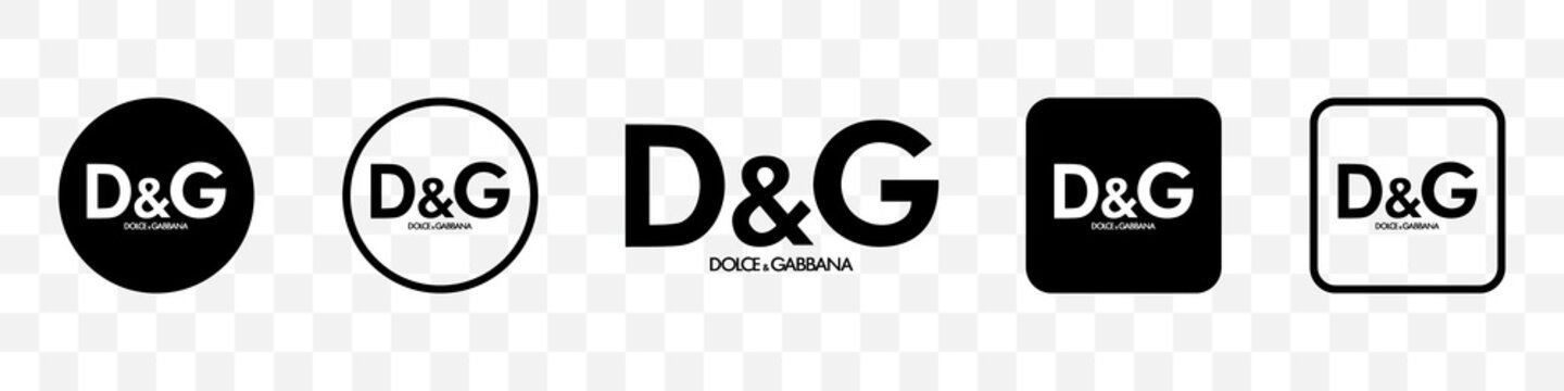Dolce and Gabbana logo collection on a transparent background