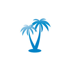 Coconut tree beach icon design illustration template