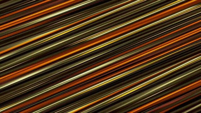 Abstract colorful wavy background in bright black, yellow and orange color. Modern colorful wallpaper. Seamless loop animation. 3d rendering.