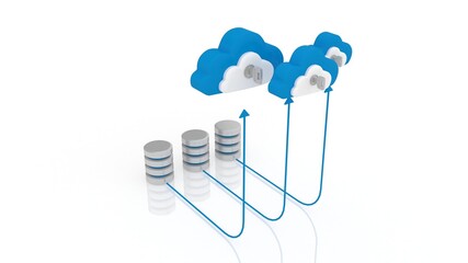 3d illustration database cloud computing
