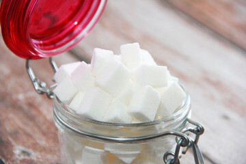white sweet granulated sugar and refined sugar