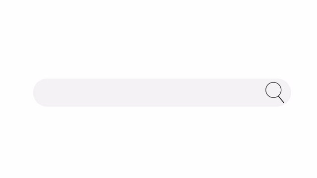 Search bar animation. Browser search field on transparent background.