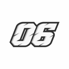 Racing number 06 logo on white background