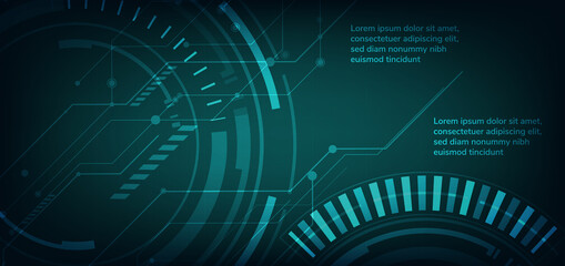 Abstract Futuristic Technology Background. HUD circle element. Hi-tech communication concept.
