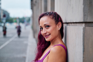 Portrait of a latina woman in the city - fashion concept