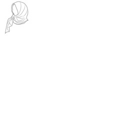 Vector Silhouette Drawing of Muslim Woman with Hijab ,Arab Woman . For Logo Template Icon Hijab Store Muslim Store etc.