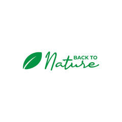 leaf back to nature logo design template