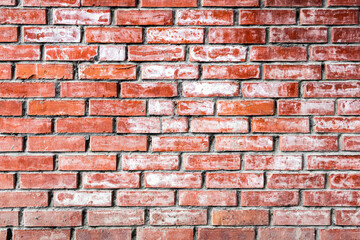 Weathered red brick wall background