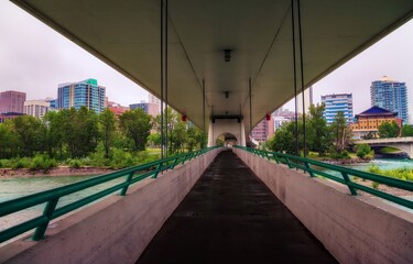 Bridge Walkway Over The Bow River
