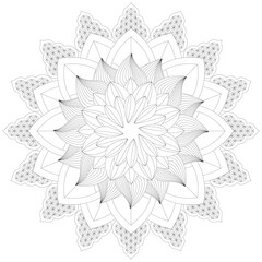 Leaf Flower Petal Coloring Mandala Art Simple Graphic Shape Vector Floral Oriental Outline Vintage Decorative Elements Pattern Illustration Islam Arabic Indian Turkish Mystic Religion Morals Lotus