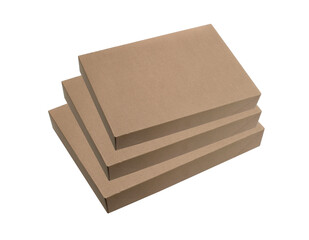three Cardboard boxes isoloated