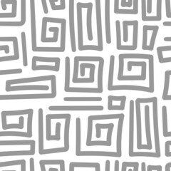 Seamless abstract black pattern on white background. Vector doodle image. Graphic triangles  ornament.