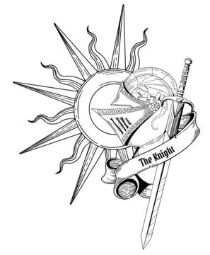 recommend clip art: black and white graphic helmet, medieval armour, sun and tape with stars