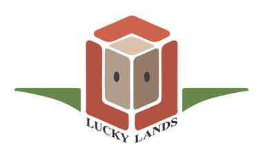 Logo with a cube an inscription with the times new roman font and a green canvas of gaming tables