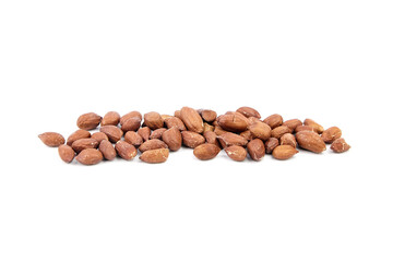 Peanuts isolated on white background. Shelled seeds