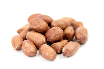 Peanuts isolated on white background. Shelled seeds