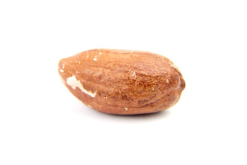 Peanut isolated on white background. Shelled seed