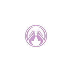 women hair style icon logo women face on white background black gold vector