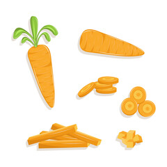 Illustration of carrots and sliced carrot