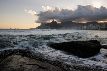 sunset on the Arpoador Stone