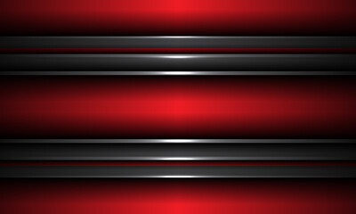 Abstract red grey metallic shadow line geometric design  modern futuristic technology background vector illustration.