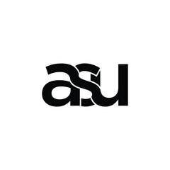 Letter ASU logo design - Vector - Vector
