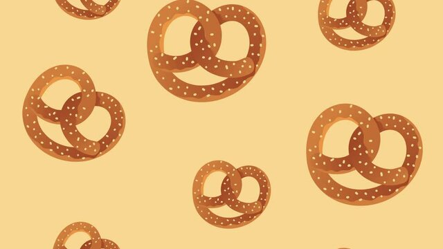 oktoberfest celebration animation with pretzels pattern