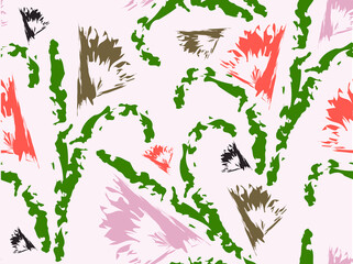 Seamless  floral design abstract background. For fabrics, dress material upholstery textile and wall papers.  vector graphic design.