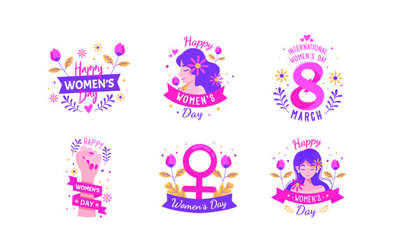 8 march women s day icon set