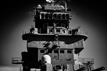 Picture of the gun turret of an old military cruiser.