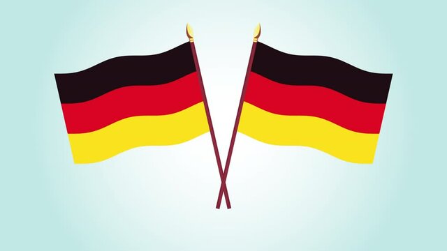 germany flag in poles crossed